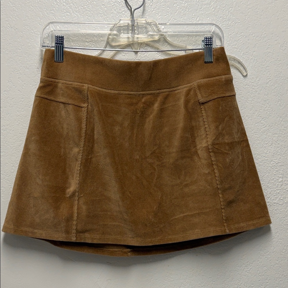 Offline by aerie Corduroy Mini Skirt in Camel